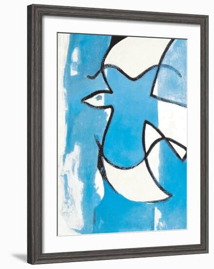 L'Oiseaux Bleu et Gris-Georges Braque-Framed Art Print