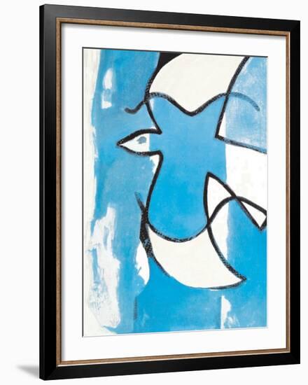 L'Oiseaux Bleu et Gris-Georges Braque-Framed Art Print