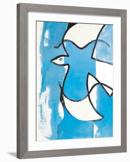 L'Oiseaux Bleu et Gris-Georges Braque-Framed Art Print