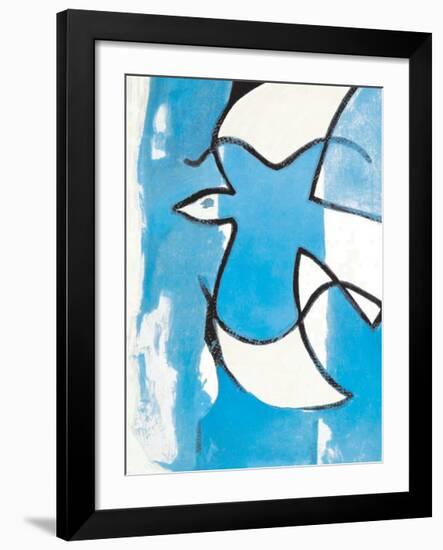 L'Oiseaux Bleu et Gris-Georges Braque-Framed Art Print