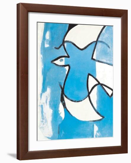 L'Oiseaux Bleu et Gris-Georges Braque-Framed Art Print