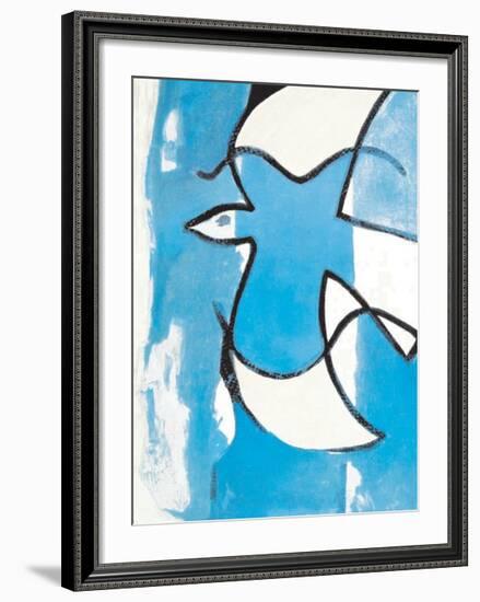 L'Oiseaux Bleu et Gris-Georges Braque-Framed Art Print