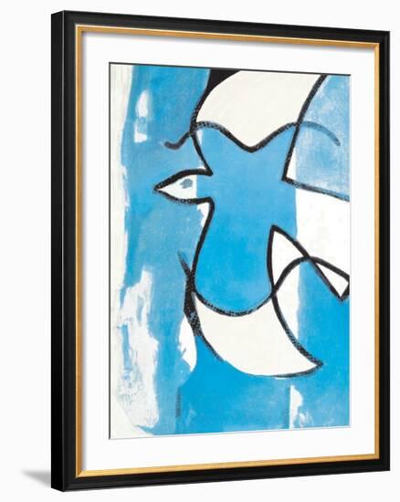 L'Oiseaux Bleu et Gris-Georges Braque-Framed Art Print