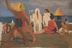 Bathers on the Lido, Venice (Serge Diaghilev and Vaslav Nijinsky on the Beac)-L?on Bakst-Premier Image Canvas