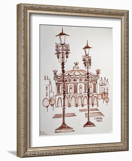 L'Opera in Paris is one of the many famous and beautiful buildings of Paris, France.-Richard Lawrence-Framed Photographic Print