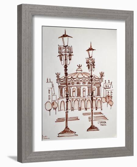 L'Opera in Paris is one of the many famous and beautiful buildings of Paris, France.-Richard Lawrence-Framed Photographic Print