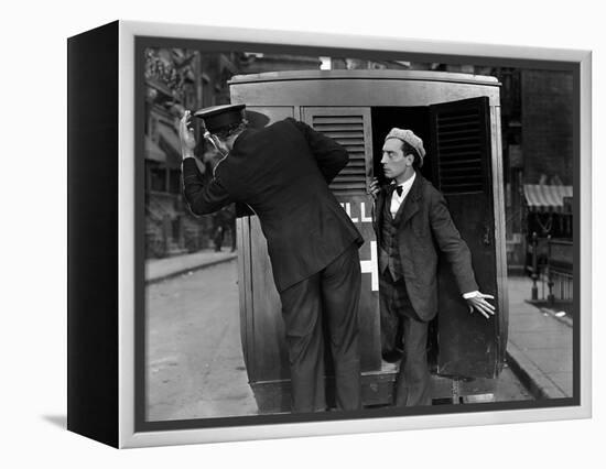 L'Operateur The Cameraman by EdwardSedgwick with Buster Keaton, 1928 Film muet --- Silent movie (b/-null-Framed Stretched Canvas