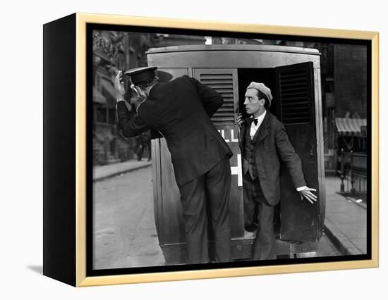 L'Operateur The Cameraman by EdwardSedgwick with Buster Keaton, 1928 Film muet --- Silent movie (b/-null-Framed Stretched Canvas