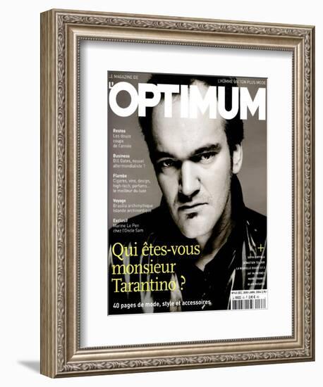 L'Optimum, December 2003-January 2004 - Quentin Tarantino Habillé Par Lv-Patrick Swirc-Framed Premium Giclee Print