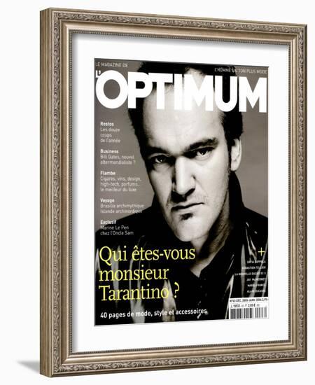 L'Optimum, December 2003-January 2004 - Quentin Tarantino Habillé Par Lv-Patrick Swirc-Framed Premium Giclee Print