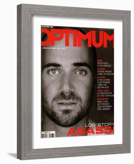 L'Optimum, June-July 2001 - André Agassi-Martin Schoeller-Framed Art Print