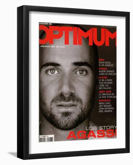 L'Optimum, June-July 2001 - André Agassi-Martin Schoeller-Framed Art Print