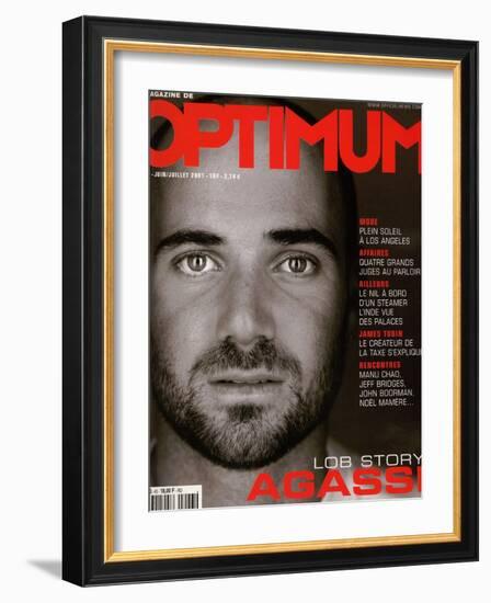 L'Optimum, June-July 2001 - André Agassi-Martin Schoeller-Framed Art Print