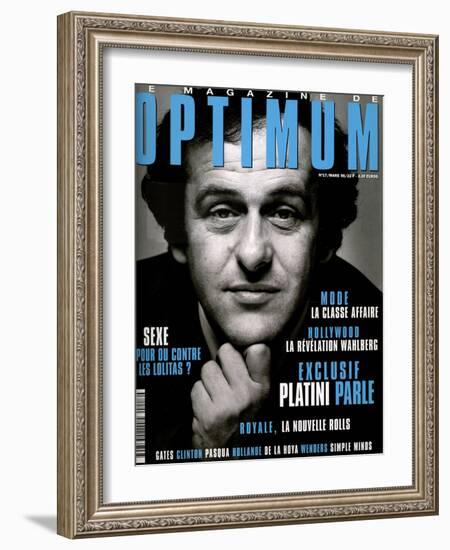 L'Optimum, March 1998 - Michel Platini Avant La Juventus Le Mundial 1982-Arnault Joubin-Framed Art Print