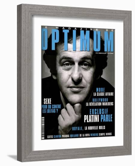 L'Optimum, March 1998 - Michel Platini Avant La Juventus Le Mundial 1982-Arnault Joubin-Framed Art Print