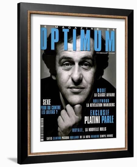 L'Optimum, March 1998 - Michel Platini Avant La Juventus Le Mundial 1982-Arnault Joubin-Framed Art Print