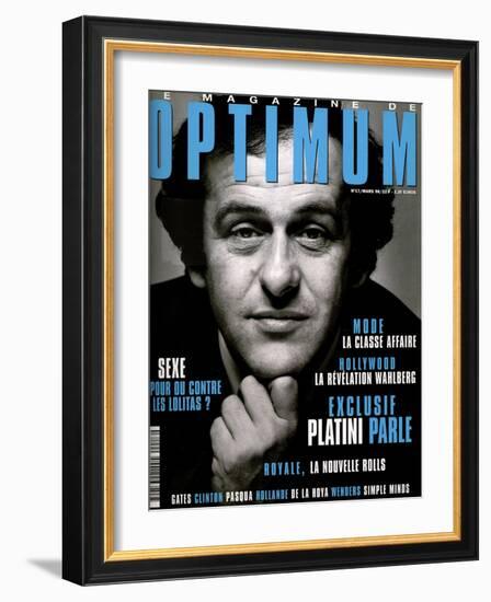 L'Optimum, March 1998 - Michel Platini Avant La Juventus Le Mundial 1982-Arnault Joubin-Framed Art Print