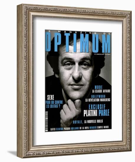 L'Optimum, March 1998 - Michel Platini Avant La Juventus Le Mundial 1982-Arnault Joubin-Framed Premium Giclee Print