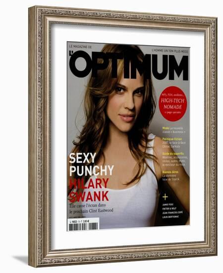 L'Optimum, March 2005 - Hilary Swank-Mark Abrahams-Framed Art Print