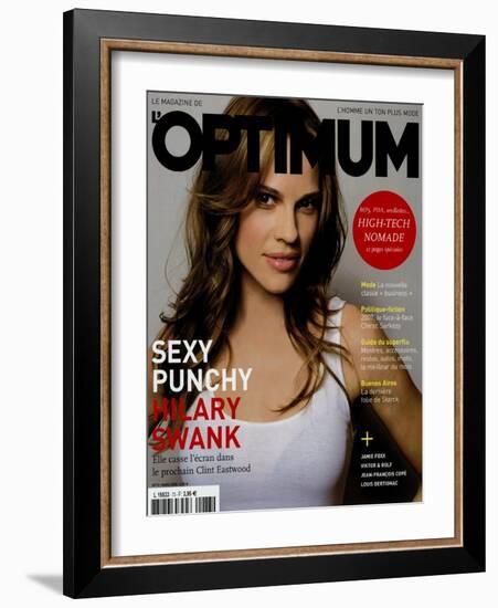 L'Optimum, March 2005 - Hilary Swank-Mark Abrahams-Framed Art Print