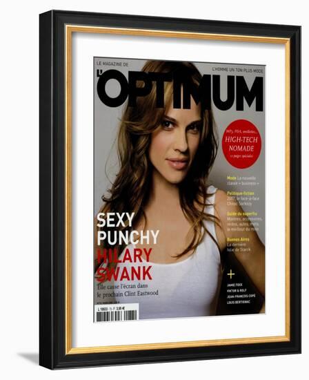 L'Optimum, March 2005 - Hilary Swank-Mark Abrahams-Framed Art Print