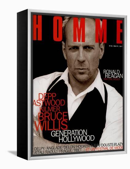 L'Optimum, May 1997 - Bruce Willis Est Habillé Par Donna Karan-Peter Lindbergh-Framed Stretched Canvas