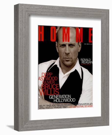 L'Optimum, May 1997 - Bruce Willis Est Habillé Par Donna Karan-Peter Lindbergh-Framed Art Print