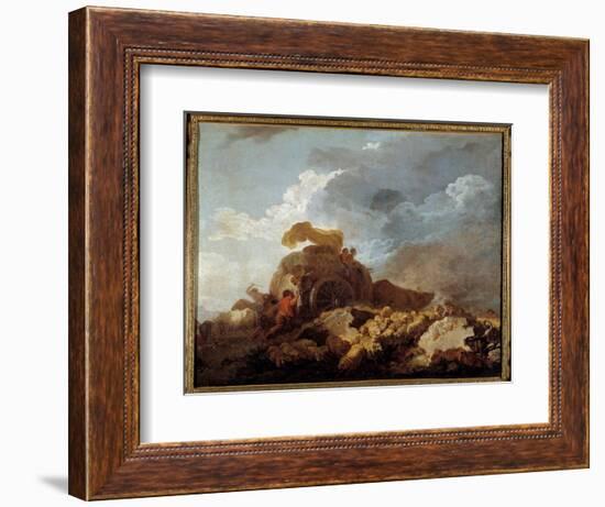 L'orage Ou La Charrette Embourbee, 18Th Century (Oil on Canvas)-Jean-Honore Fragonard-Framed Giclee Print