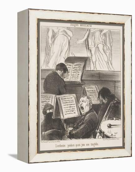 L'Orchestre Pendant Qu'On Joue Une Tragédie-Honore Daumier-Framed Premier Image Canvas