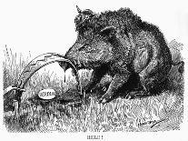 German Boar Held at Verdun - Cartoon-L. Raven Hill-Framed Art Print