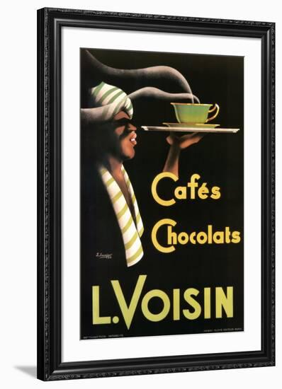 L. Voisin Cafes and Chocolats, 1935-Noel Saunier-Framed Art Print