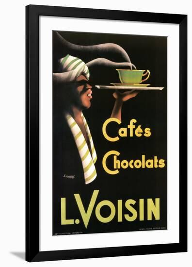 L. Voisin Cafes and Chocolats, 1935-Noel Saunier-Framed Art Print