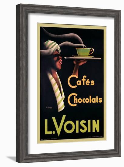 L. Voisin Cafes and Chocolats, 1935-Noel Saunier-Framed Art Print