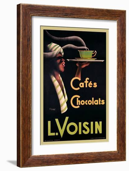 L. Voisin Cafes and Chocolats, 1935-Noel Saunier-Framed Art Print