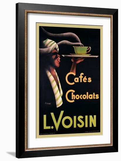 L. Voisin Cafes and Chocolats, 1935-Noel Saunier-Framed Art Print