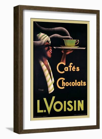 L. Voisin Cafes and Chocolats, 1935-Noel Saunier-Framed Art Print