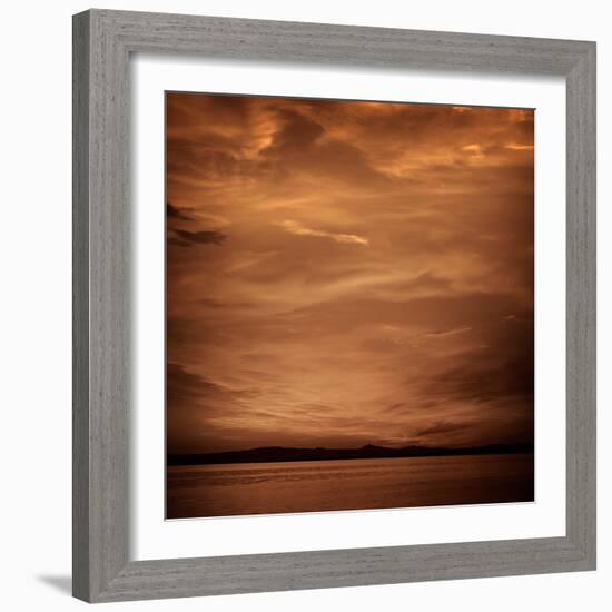 La Albufera Lake Sunset in El Saler of Valencia at Spain-Naturewolrd-Framed Photographic Print