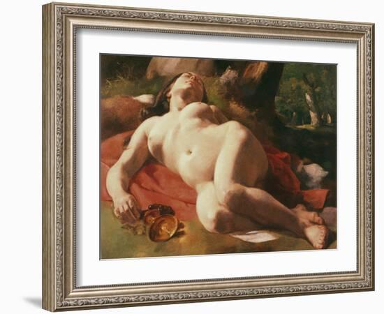 La Bacchante, C.1844-47-Gustave Courbet-Framed Giclee Print