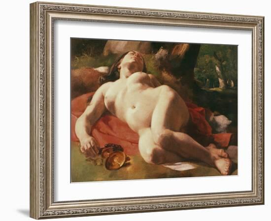 La Bacchante, C.1844-47-Gustave Courbet-Framed Premium Giclee Print