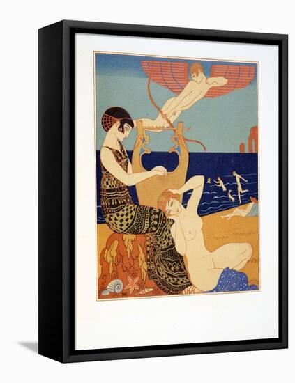La Bague Symbolique, Illustration from Les Chansons De Bilitis, by Pierre Louys, Pub. 1922 (Pochoir-Georges Barbier-Framed Premier Image Canvas