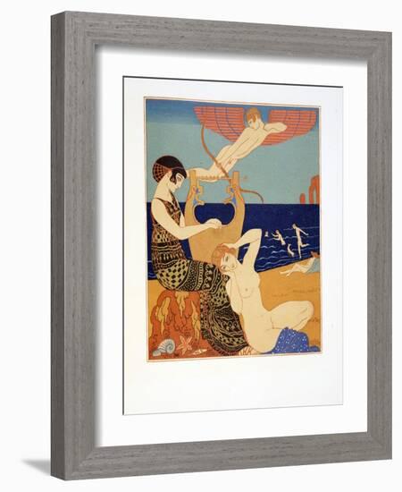 La Bague Symbolique, Illustration from Les Chansons De Bilitis, by Pierre Louys, Pub. 1922 (Pochoir-Georges Barbier-Framed Giclee Print