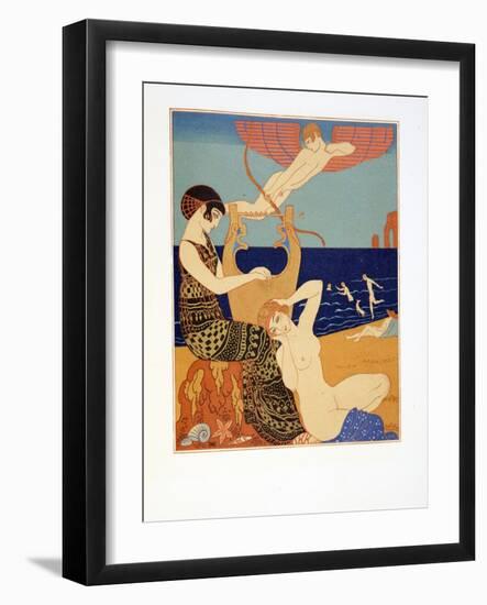 La Bague Symbolique, Illustration from Les Chansons De Bilitis, by Pierre Louys, Pub. 1922 (Pochoir-Georges Barbier-Framed Giclee Print