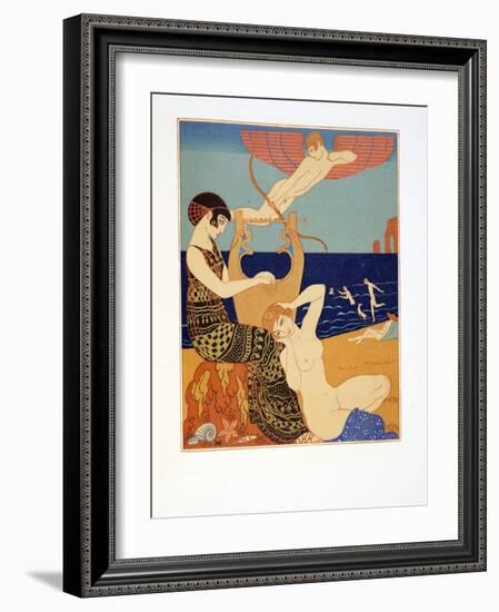 La Bague Symbolique, Illustration from Les Chansons De Bilitis, by Pierre Louys, Pub. 1922 (Pochoir-Georges Barbier-Framed Giclee Print