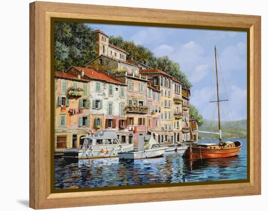 La Barca Rossa Alla Calata-Guido Borelli-Framed Premier Image Canvas