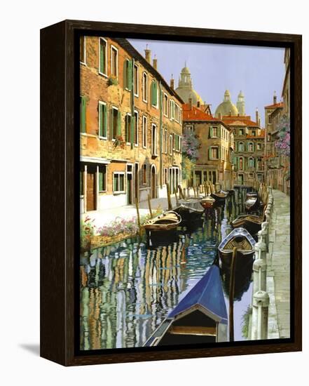 La Barche Sul Canale-Guido Borelli-Framed Stretched Canvas