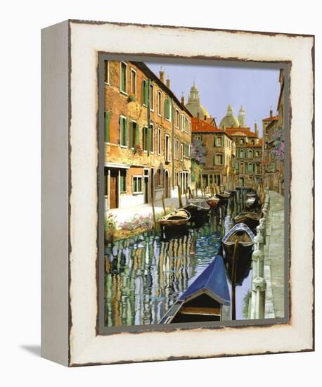La Barche Sul Canale-Guido Borelli-Framed Stretched Canvas