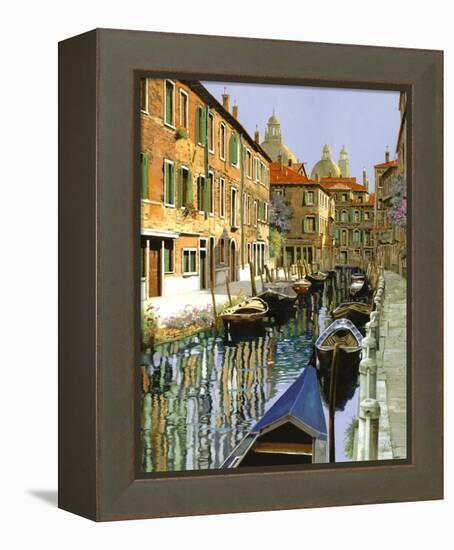 La Barche Sul Canale-Guido Borelli-Framed Stretched Canvas