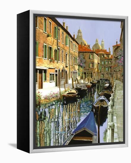 La Barche Sul Canale-Guido Borelli-Framed Stretched Canvas