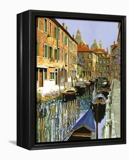 La Barche Sul Canale-Guido Borelli-Framed Stretched Canvas