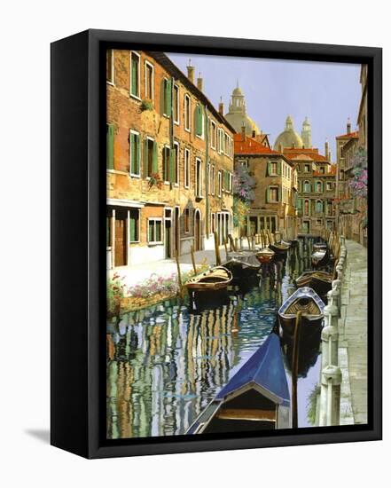 La Barche Sul Canale-Guido Borelli-Framed Stretched Canvas